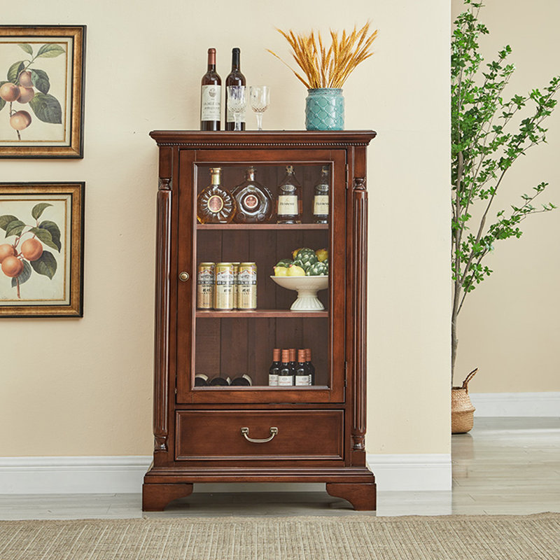 Maroon Solid Wood+Glass Display Cases