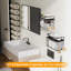 Porte-serviettes mural à 6 niveaux avec tablettes flottantes, porte-serviettes de salle de bain multifonctionnel pour serviettes roulées ou pliées, rangement en métal et en bois peu encombrant-115187414