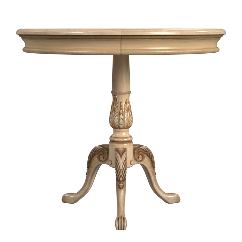 Carissa 30" Round Foyer Table, Antique Beige