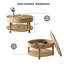 Table basse avec rangement double pour le salon, table basse ronde moderne de 31,5 po avec rangement et compartiment caché, pieds de nivellement réglables, assemblage facile-134060890