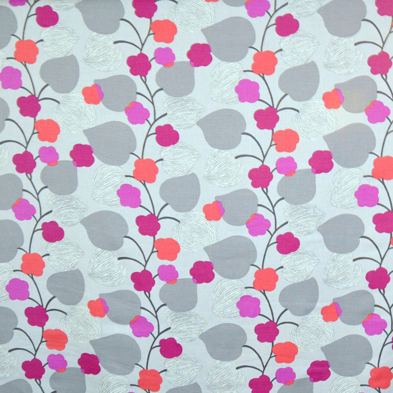 Allure Boutique Floral Foliage Fabric, Platinum