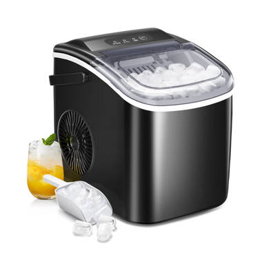 ColorLife 26 lb. lb. Daily Production Bullet Ice Countertop Ice Maker, Self-Cleaning Ice Makers Finish: Black WY-SLIM01B