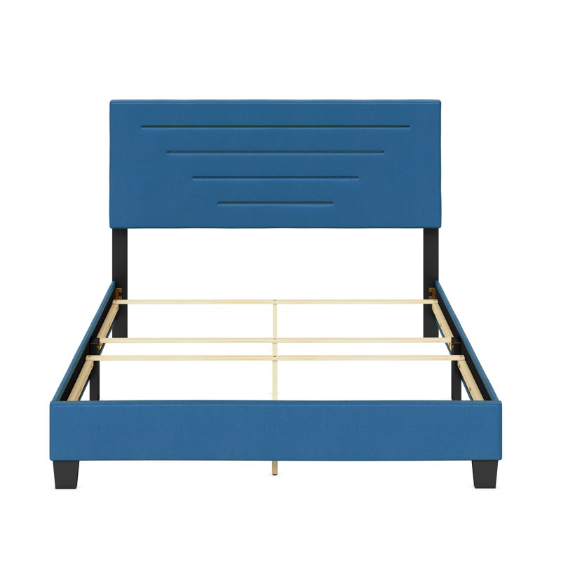 Structure de lit tapissier en cuir végétalien avec tête de lit réglable Luxembourg Vegan, nécessite sommier tapissier - Boyd Sleep