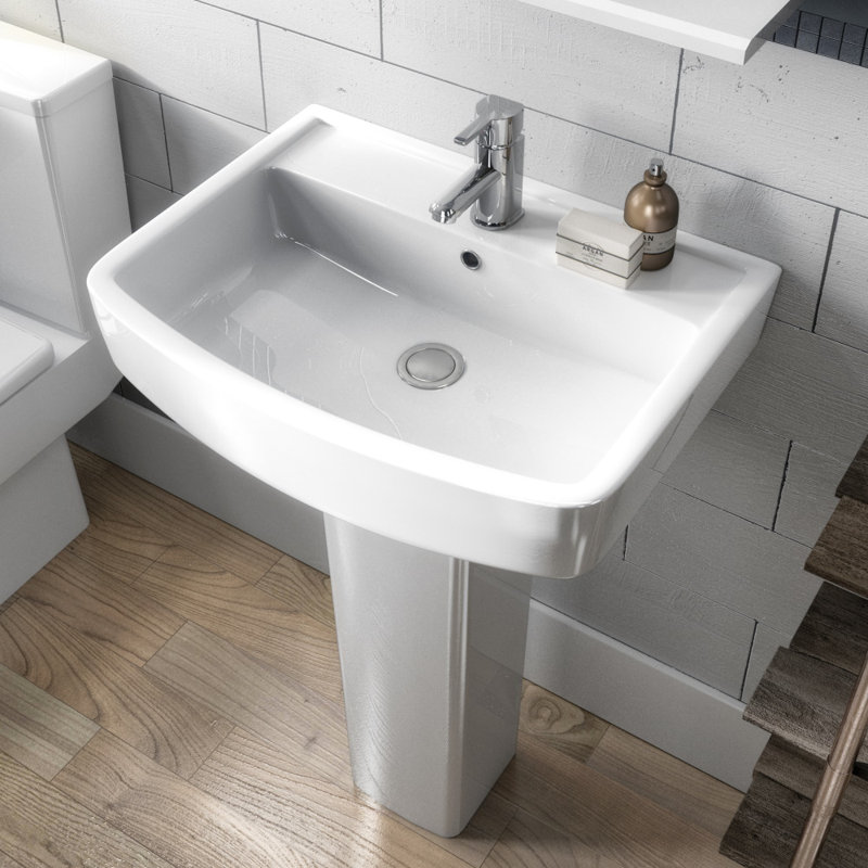 Nuie Bliss 520mm L x 420mm W White Vitreous China Rectangular Sink with Overflow