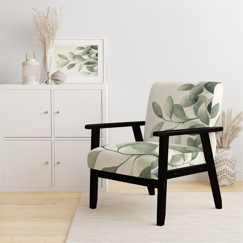 Fauteuil d'appoint Leaves, Black Square Arms