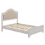 Lit moderne en bois avec tête de lit tapissier incurvée à DEL dissimulée, aucun sommier tapissier requis-861127857