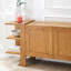 Buffet à portes fermées magnétiques en bois de chêne massif 72 po pour salle à manger et entrée