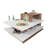 Modern Coffee Table with Additional Storage, White & Walnut, 33.4 x 17.2 x 23.4 inches | 100% Melamine Coated Particle Board, 0.7 inches Thick | Multipurpose Design for Living Room, Stylish & Functional