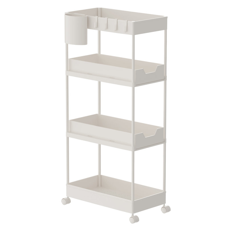 Chariot utilitaire avec roues H 33,07 po x l 15,35 po, Blanc