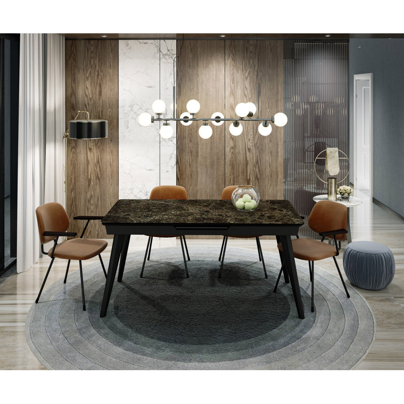 MODENA Metal Base Dining Table, 31" W x 55" L