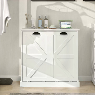 Two-Compartment Tilt-Out Laundry Sorter Cabinet