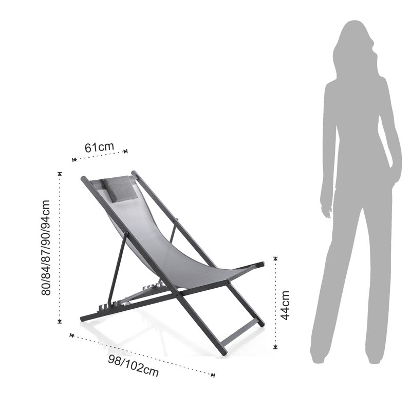 Dajane Reclining Deck Chair with Cushion