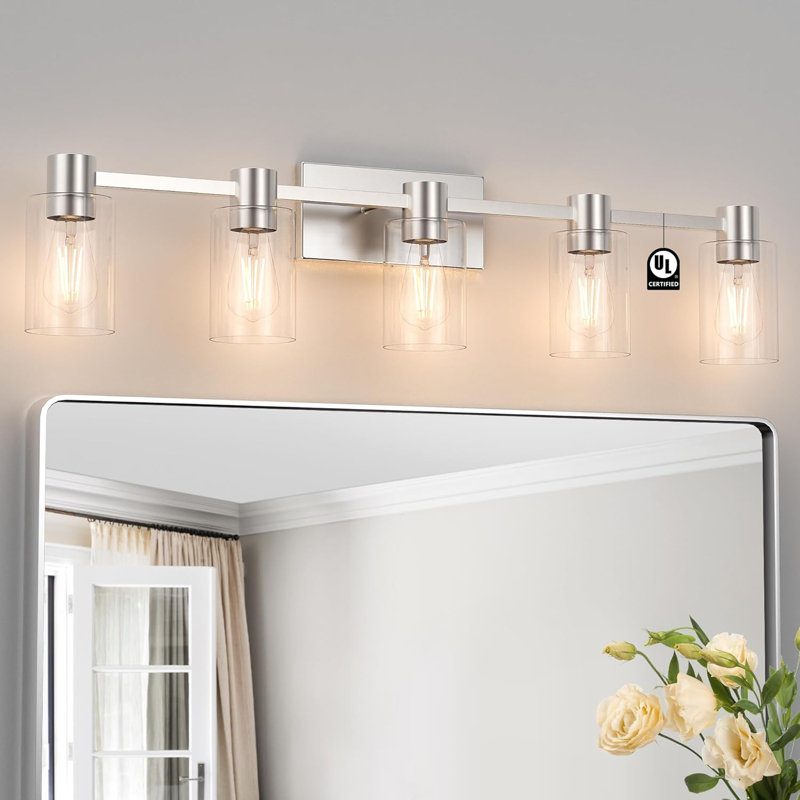 Chalise Vanity Light, 5 Lights, Brushed Nickel