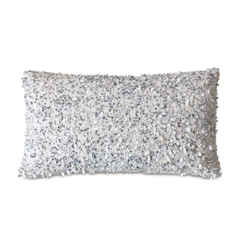 Housse et insert de coussin lombaire en platine Vionnet Crystal, Faux duvet