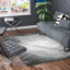 Tapis abstrait Asavira pour le salon, la chambre et la cuisine, gris anthracite / noir-19343454