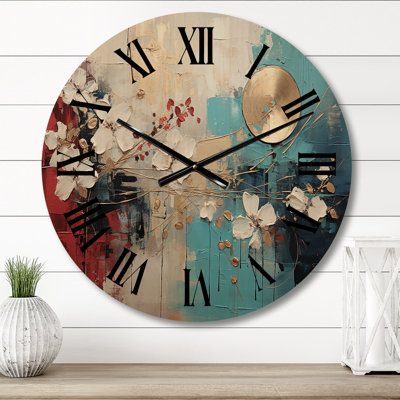 Horloge murale en bois massif Anyila