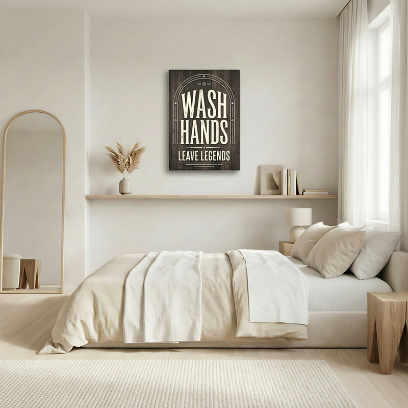 Ensemble de 1 tableau sur toile « Lavez-vous les mains », 48"H x 32"W, Toile tendue