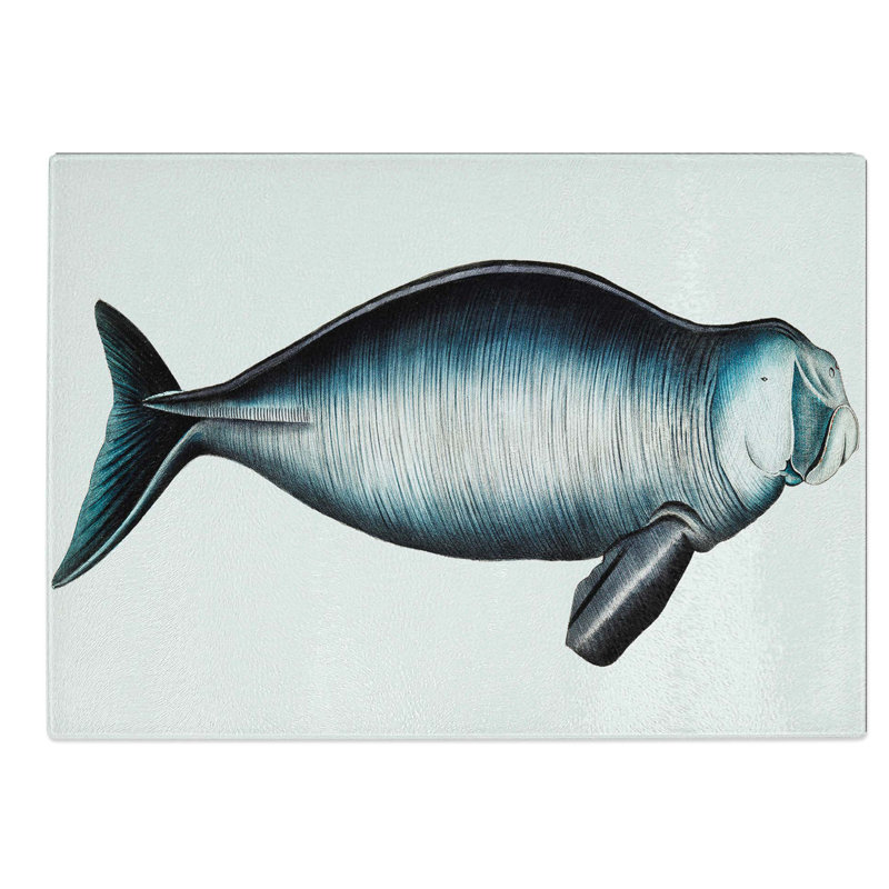 Glass indian Dugong by John Edward Gray Chopping Board, 28.5 cm W x 20 cm L