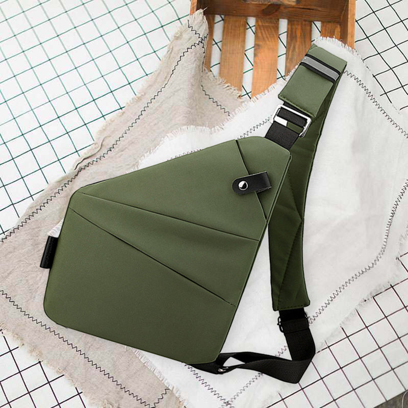 Sac à bandoulière pour homme avec sangle réglable, grande capacité, surface lisse, fermeture à glissière à fermeture à glissière, sac de coffre anti-vol résistant aux déchirures