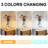 Vintage Mosaic Stained Glass Vase Table Lamp With 3-Color Led Light (Flowers Not Included)