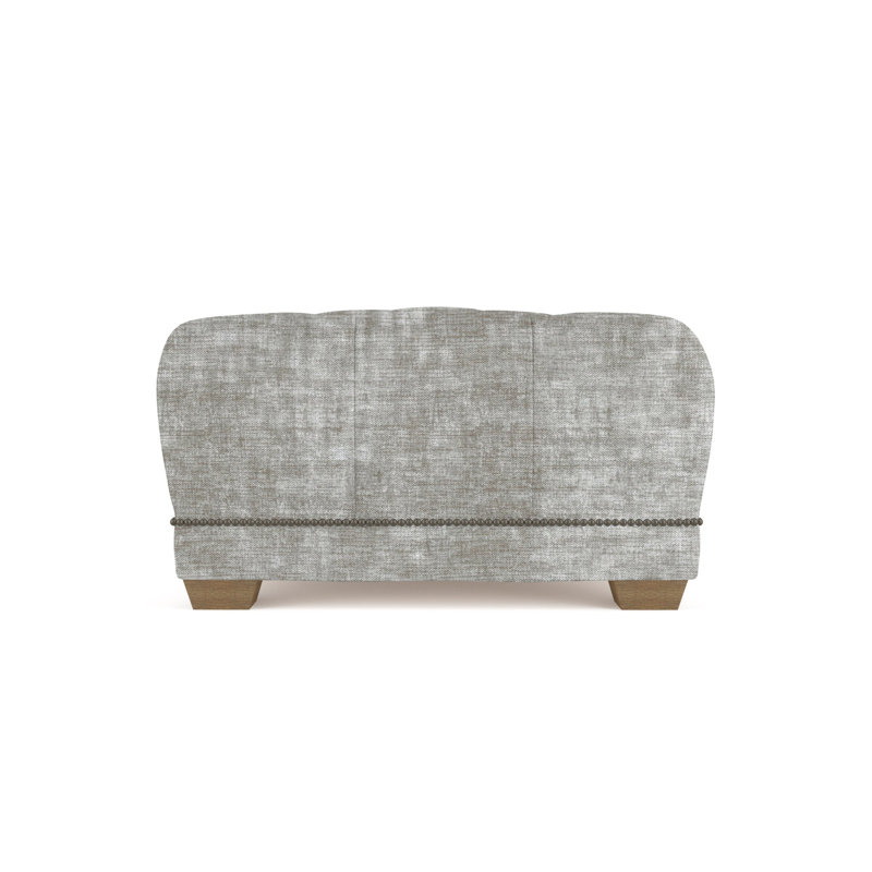Hudson Ottoman, Plush Velvet Oyster, Weathered