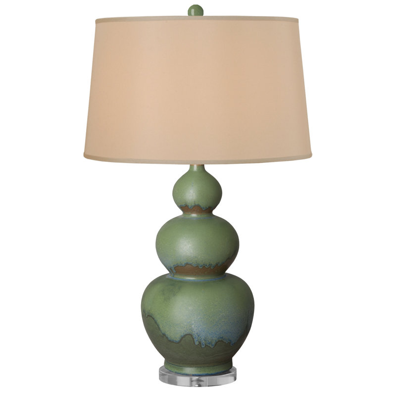 Kaydance Ceramic Table Lamp, Tan, Amazon Green