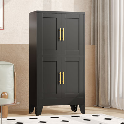 Armoire de cuisine en métal 47,5 "avec 4 portes et tablettes réglables H 47,25"