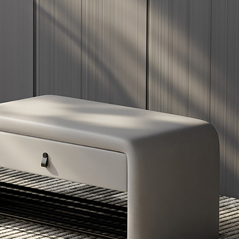 55.1in Shoe Storage Bench, Light Gray