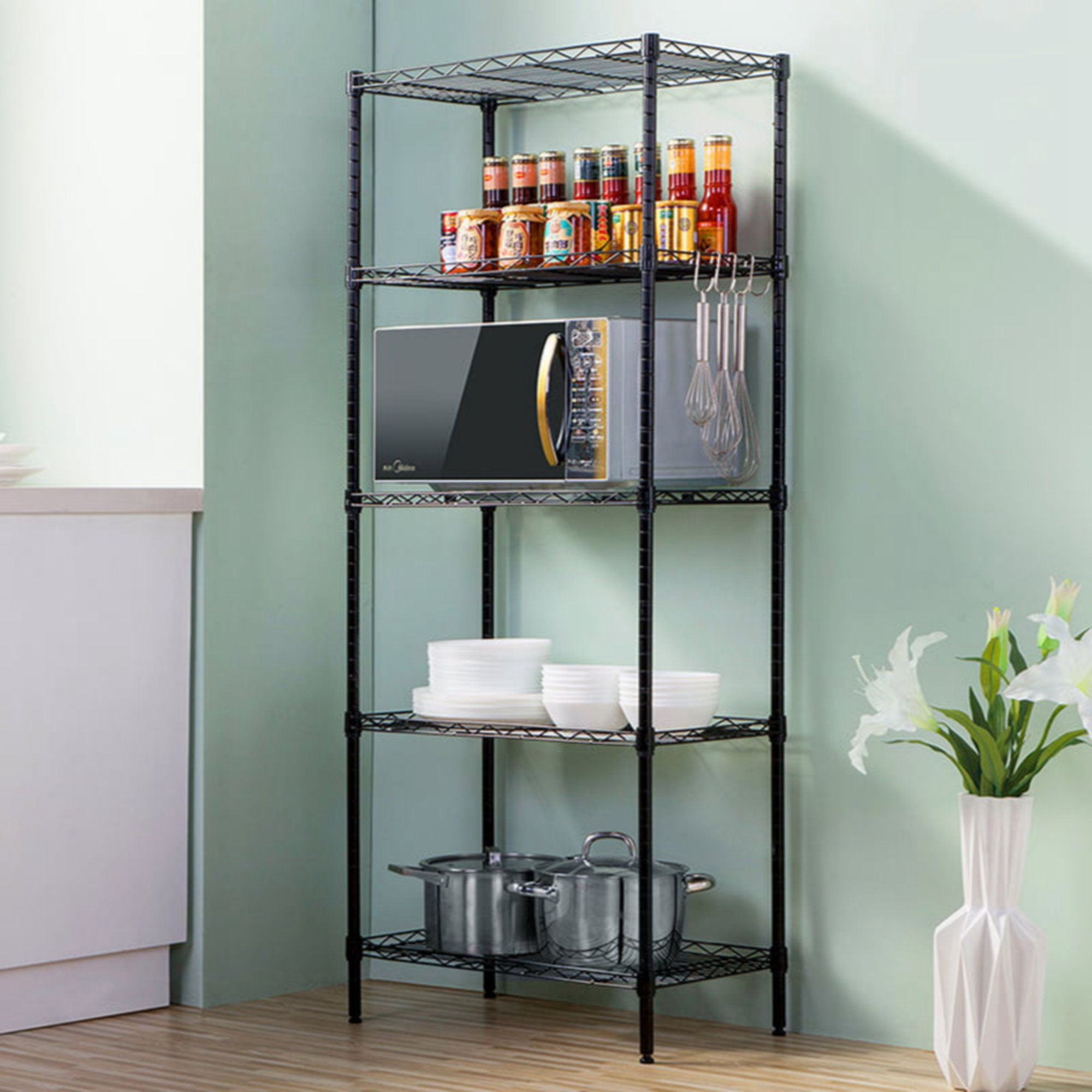 Rebrilliant Nataniah 21.7'' W Carbon Steel Shelving Unit | Wayfair