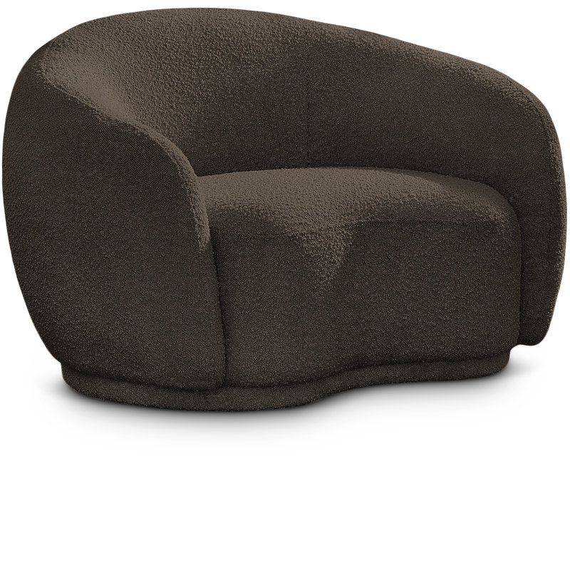 Hyde 42" W Boucle Fabric Chair, Brown Boucle Fabric