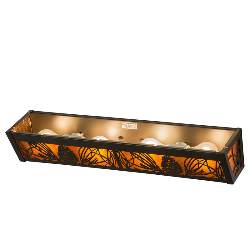 Rustic Lodge 4 - Light Bath Bar, Timeless Bronze, Amber