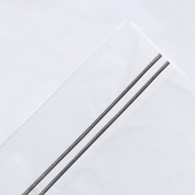 Paire de taies d'oreiller 100% coton à double pointe Pointehaven 300 TC Percale