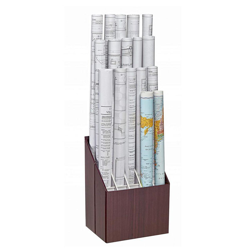 20-Slot Upright Blueprint Map Roll File Corrugated Storage Box