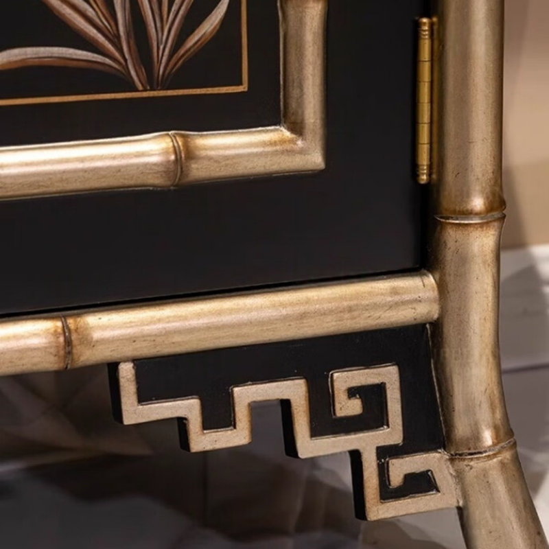 Armoire d'entrée rétro noire