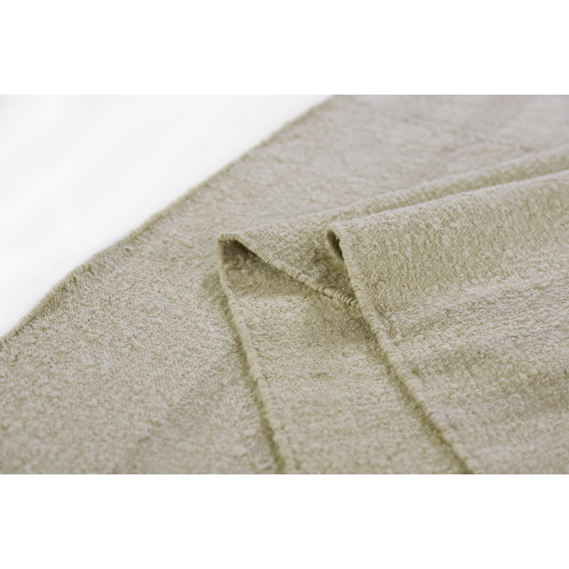 Koukila Linen Striped Area Rug in Beige, Rectangle 6'3" x 9'