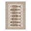 Tapis oriental ivoire / brun clair lavable poisson avec envers antidérapant-1195193827