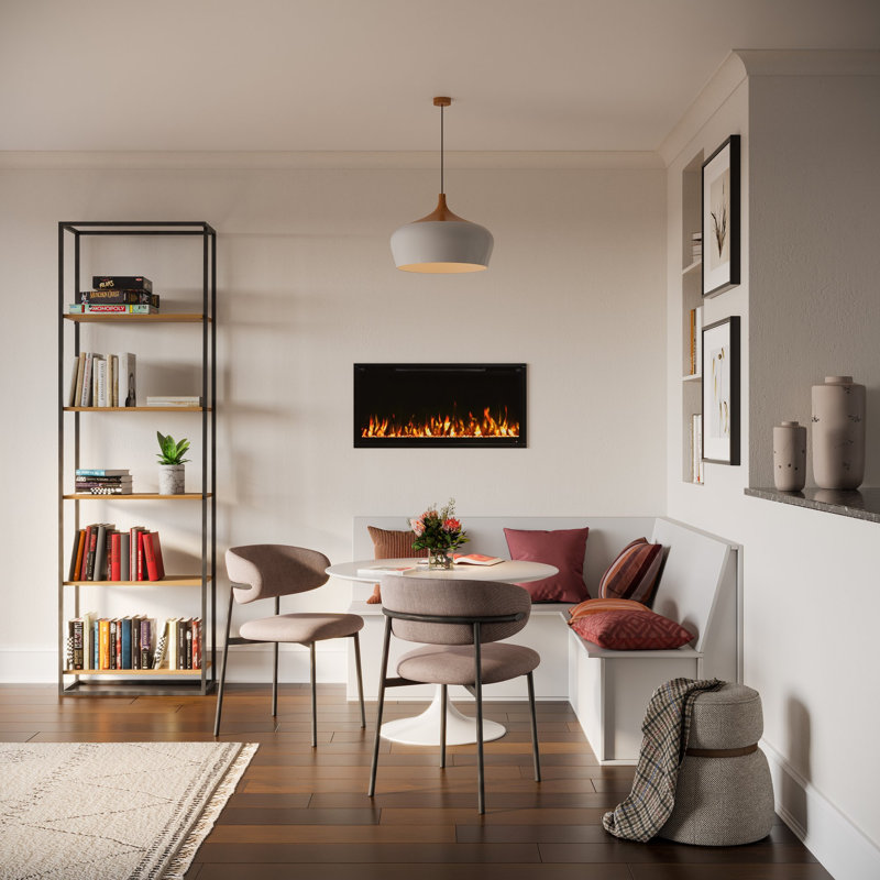 72 W Electric Smart Fireplace with Heat, 72" W