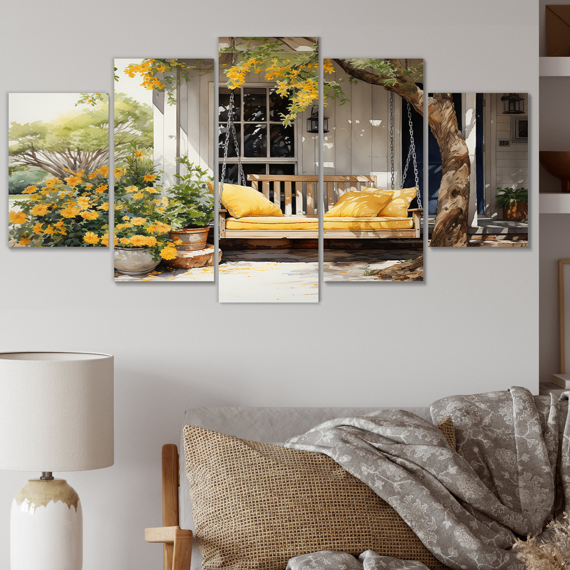 Design Art Farmhouse Yellow Country Comfort III - Floral Metal Wall Decor  Set | Wayfair, image size:2000x2000