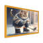 Dessin animé «Hocket Cat on Ice Rink I», impression sur toile-86492055-86492056