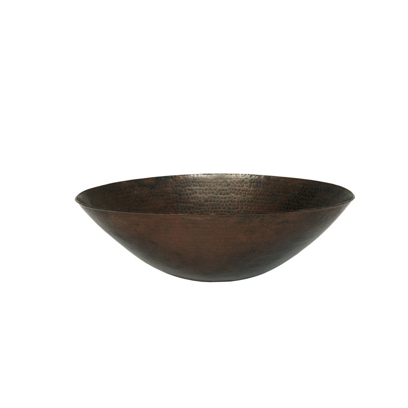 Novatto 14'' Copper Oval Bathroom Sink, Natural