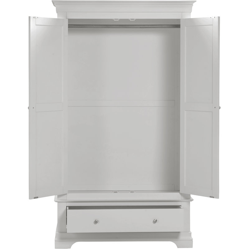 Adaleya 2 Door 1 Drawer Wardrobe, Grey