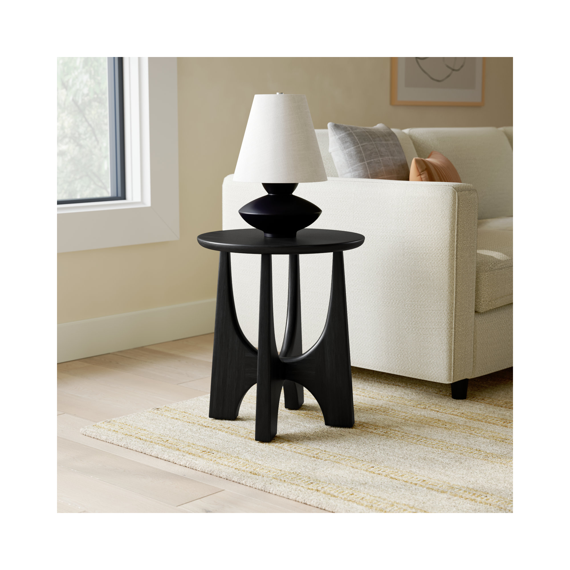 Dunnigan Solid Wood End Table, Black
