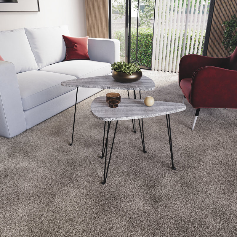 Nest of 2 Oval Tables, Stylish Modern Living Room Home Furniture, Grey