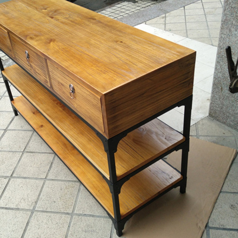 Table d'entrée en bois massif American Retro, H 31,5 po x l 47,2 po x P 15,7 po