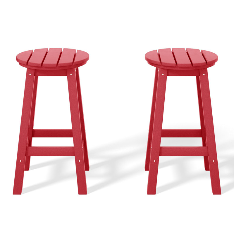 Tabouret de comptoir rond 24 po Laguna, Rouge