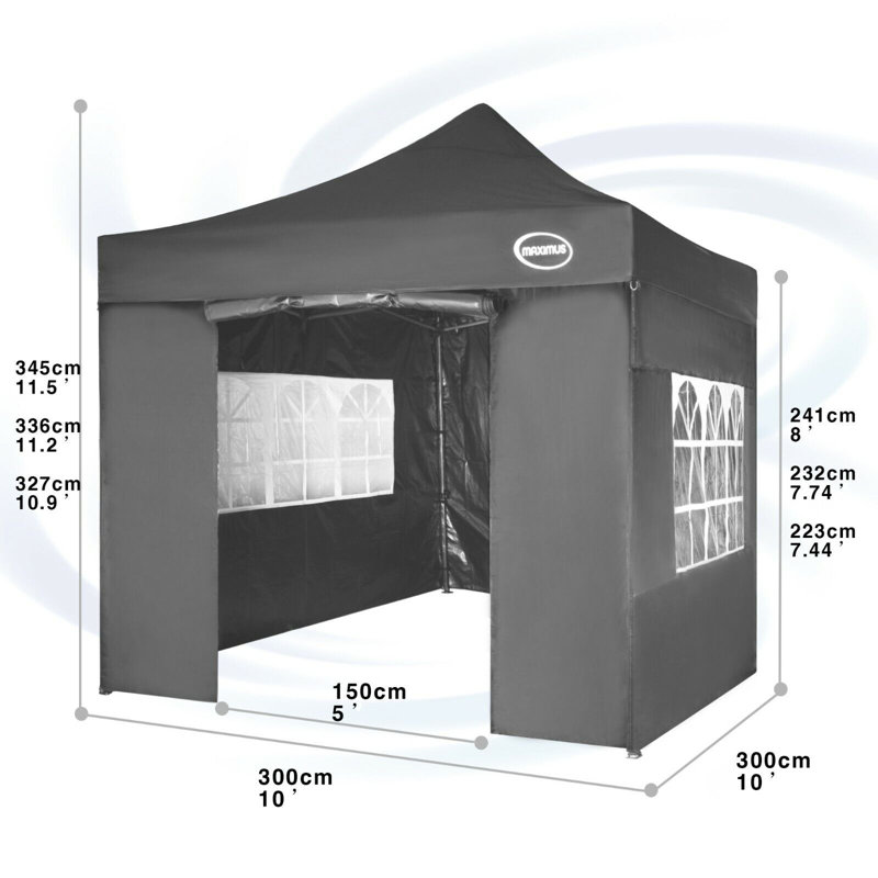 Lawrence 3m x 3m Metal Pop-Up Gazebo, Grey