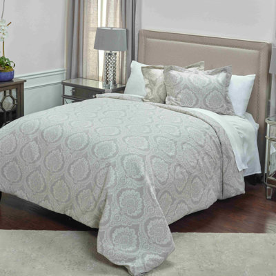 Treina Traditional 100% Linen Damask Duvet Cover
