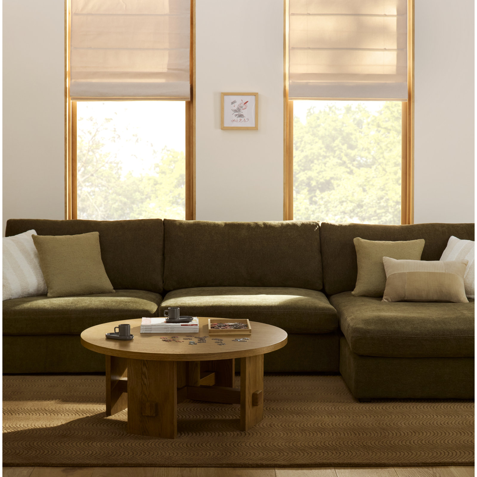 Nadila Mocha Hand-Loomed Geometric Wool Rug, Rectangle 5' x 8'