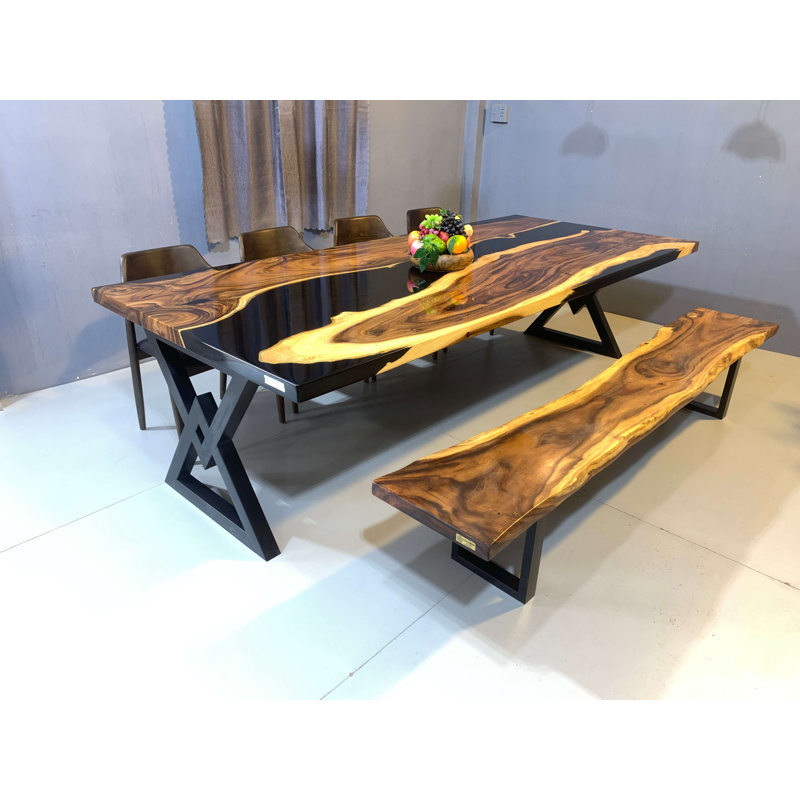 Gerene Solid Wood Top Dining Table