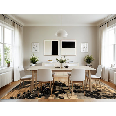 Machine Washable Transportation Black Area Rug
